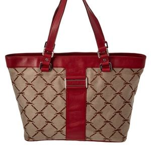 Longchamp Lacquard and Leather Tote
